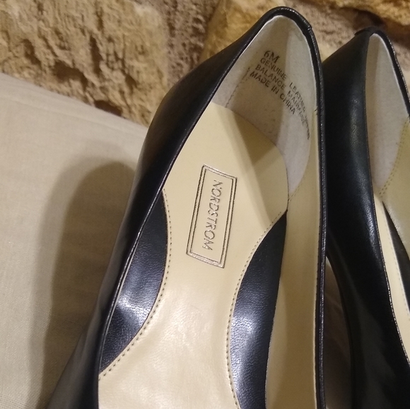 Classy Nordstrom Matte Black Leather Kitten Heels - Picture 6 of 8
